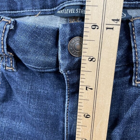 American Eagle Jeans Womens 6 Curvy High Rise Skinny Kick Boot Denim - Picture 9 of 9